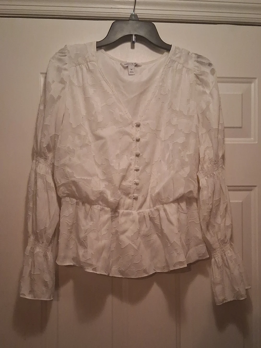 Elizabeth And James Blanca Floral Burnout Peplum Blouse